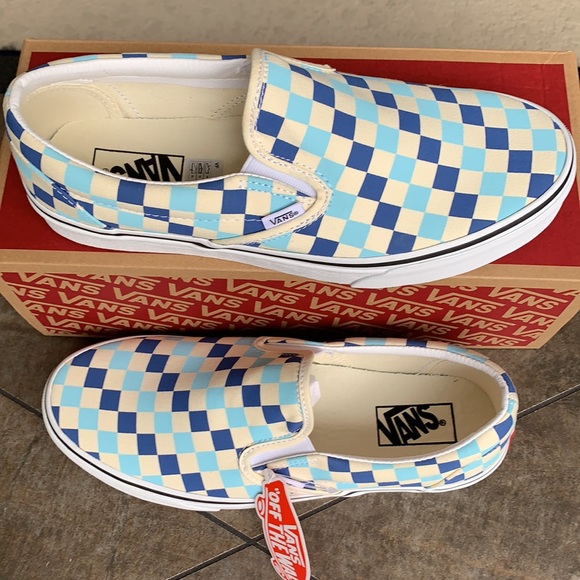 VANS CLASSIC SLIP ON CHECKERBOARD BLUE TOPAZ WMNS - Picture 6 of 16